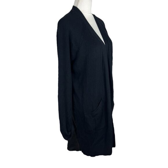Lululemon Still At Ease Wrap Black Knit Cashlu Open Front Cardigan Size 12 NEW - Picture 4 of 9